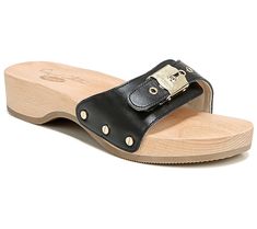 Retro-inspired flair and all-day comfort come together in the Original slide, a perfect sandal to pair with a flowing sundress, shorts, or your favorite jeans. From Dr. Scholl's. Womens Clogs And Mules, Clogs And Mules, Dr Scholls, Platform Clogs, Clog Sandals, The Feels, All The Feels, Leather Slide Sandals, Shoe Carnival