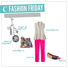 {Fashion Friday}  Origami Owl Living Lockets! Order yours today at: louslocket.origamiowl.com Designer #43291 Contact us at: louslockets@yahoo.com Hot Pink Pants, Fajardo, Vera Bradley Bag, Origami Owl Jewelry, Cute Flats, Facebook Groups