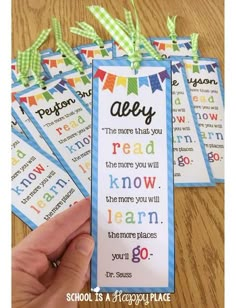 the bookmarks have been made to look like they are ready for their next lesson