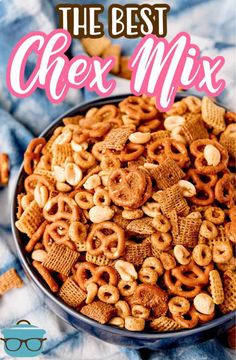 the best chex mix is in a bowl