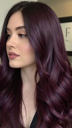 Fall hair color dark Dark Brown Hair Color Ideas Fall, Deep Plum Hair, Hair Colors For Dark Hair, Burgundy Brown Hair, Dark Burgundy Hair, Dark Brown Hair Color Ideas, Hair Color Ideas Fall, Hair Color Plum