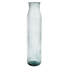 an empty glass bottle is shown on a white background with clipping for the bottom