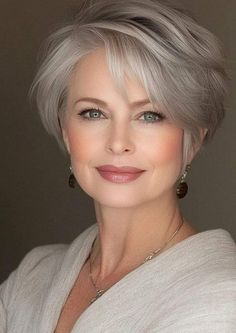 Hair Styles For Gray Hair Over 50 Short, Longer Pixie Haircut Older Women, Short Haircuts For Women Over 50, Short Grey Hair Over 60, Hairstyles For Older Women, Short Silver Hair, Grey Hair Styles For Women, Short Hair Trends