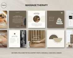 Massage Instagram Template, Spa Instagram Post, Massage Therapist Social Media, Wellness Templates, Spa Clinic Templates, Holistic Post - Etsy Canada Massage Content, Therapy Templates, Therapist Marketing, Coaching Templates, Creative Media, Content Planner, Instagram Branding, Occupational Therapist