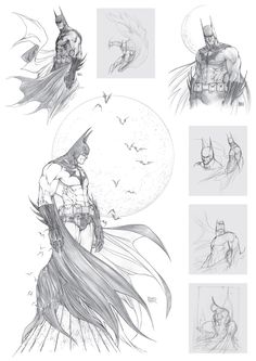 some sketches for batman's costume