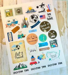 an image of vacation time stickers on a piece of paper