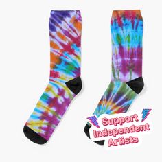 Super soft all-over printed knit socks with extra cushioning in the sole. Suitable for men and women. Casual Multicolor Socks For Streetwear, Knit Socks, Socks For Sale, Knitting Socks, Color Patterns, Tie Dye, Socks, Dye, Men And Women