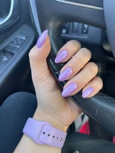 Lilac Glitter Nails, Lilac Nails Design, Purple Glitter Nails, Green Nail Art, Lilac Nails, One Color Nails, Subtle Nails, Nails Now, Pretty Nail Designs