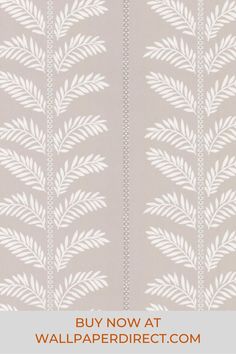 a wallpaper with white leaves on it and the words buy now at wallpaper direct