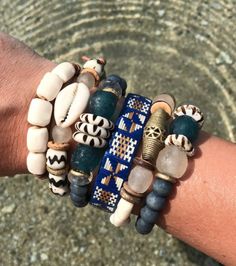 Cowrie Tribal Stack Bracelet Trendy Beaded Jewelry, African Necklaces, African Beaded Bracelets, Africa Jewelry, Jewelry Video, High Strung, Afrocentric Jewelry, Dope Jewelry Accessories, African Bracelets