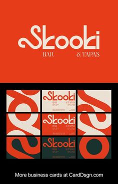 the logo for skooli bar and tapas is shown in red, white and black