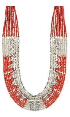 Beaded Bib Necklace White Acrylic Earrings, Beads Colors, Geometric Pendant Necklace, Mountain Jewelry, Horn Earrings, Beaded Bib Necklace, Seed Bead Pattern, Bead Bar, Southwest Design