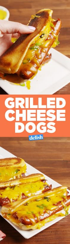 the grilled cheese dogs are ready to be eaten