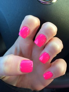 Love Pink Squoval Nails, Pink Red Nails, Toe Colors, Christmas Nails Inspiration, Barbie Pink Nails, Matte Pink Nails, Bling Nail Art, Makeup Beauty Hacks