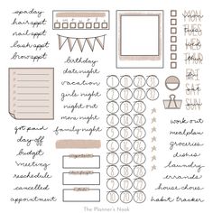 the planner's notebook sticker sheet