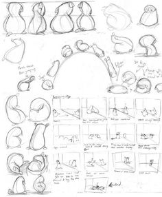 some sketches of different shapes and sizes of objects in the style of cartoon character heads