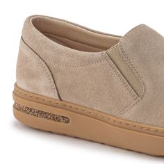 Oswego Suede Leather Low-top Suede Loafers With Cushioned Footbed, Suede Low-top Loafers With Cushioned Footbed, Suede Walking Shoes With Ortholite Insole, Comfortable Low-top Leather Shoes With Textured Sole, Leather Footbed Slip-on Walking Shoes, Leather Slip-ons With Arch Support For Walking, Comfortable Leather Shoes With Almond Toe, Round Toe Slip-ons With Textured Sole For Walking, Comfortable Almond Toe Leather Shoes