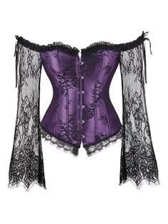 Elissabat Costume, Lace Trousers, Purple Corset, Corset Skirt, Punk Dress, Alt Outfits, Grunge Dress, Overbust Corset, Steampunk Costume