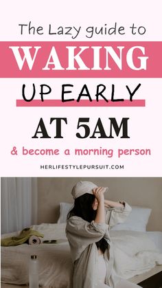 Want to learn how to wake up at 5am daily? But if you feel lazy starting your day early or having a morning routine. Here's the lazy girls' guide to wake up early at 5am everyday and becoming a morning person, even if you're lazy. Self imrprovement tips | Wake Up | How to better yourself | wake up | Change me | Living simple life | Intentional living | Morning motivation | How to stay motivated | Morning routine | Early morning routines | 5 am morning routine | Healthy morning routine How To Have A Healthier Lifestyle, How To Wake Up At 5 Am Everyday, Waking Up Early Routine, How To Create Good Habits Daily Routines, Best Songs To Wake Up To, How To Start Waking Up Early, Lazy Girl Morning Routine, Motivation To Get Up Early, How To Wake Up In The Morning