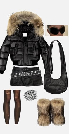 Fur Boots Outfit, 2000s Fashion Outfits, Swaggy Outfits, Alternative Outfits, Outfit Inspo Fall, Winter Fits, Cute Simple Outfits, Lookbook Outfits