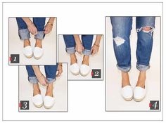 Pants Cuffs Style, Ways To Roll Up Jeans, How To Fold Pants That Are Too Long, Cuff Pants How To, How To Cuff Jeans, How To Roll Up Jeans, Rolled Up Jeans Outfit, How To Cuff Your Jeans, How To Cuff Pants