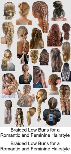 "Back to School with Calico Chic Hair Ideas" "Effortlessly Elegant Autumn Hairstyles for School" Low Braid, Feminine Hairstyle, Autumn Hairstyles, Simple Braids, Cute Sporty Hairstyles, Hairstyle Braid, Feminine Hairstyles, Low Buns, Hairstyle Examples