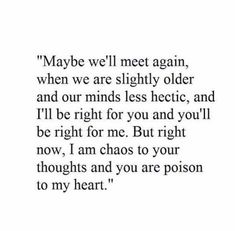 a quote that says maybe we'll meet again when we are slightly older and our minds