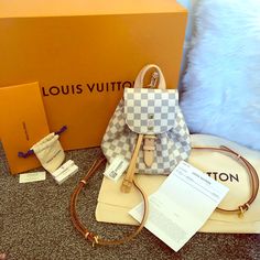 Reposhing This Item I Purchased From @Agreen221. Loved It, But Ready To Rotate For Something New. Questions? Leave A Comment Below! Louis Vuitton Bag, Bag Lady, Louis Vuitton, Blue And White, Backpacks, Blue, Color