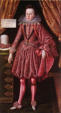 an old painting of a man in a red dress