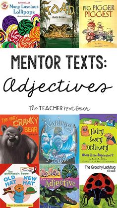 the front cover of a book with many different children's books in it and text that reads mentor texts