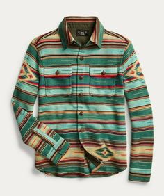 Multicolor Cotton Western Shirt, Serape Blanket, Blanket Rug, Double Rl, Jacquard Shirt, Chore Jacket, Work Shirt, Jacquard Knit, Work Shirts