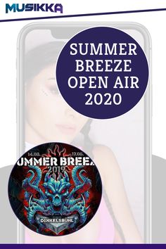 the poster for summer breeze open air is displayed in front of an image of a woman with