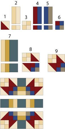 how to make an origami quilt with blocks and squares in the same pattern