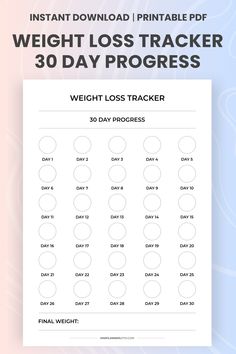 Weight Challenge, Progress Tracker, 17 Day, Transformation Body