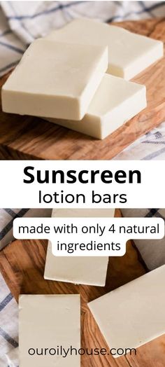 These DIY sunscreen lotion bars are simple to make and made with all-natural ingredients. Having a solid sunscreen bar makes applying sunscreen so much easier, especially for the face. Diy Sunscreen Lotion, Natural Sunscreen Recipe, Lotion Bar Recipe, Sunscreen Recipe, Lotion Bars Recipe, Lotion Bar, Diy Body Care, Bar Recipe, Homemade Soap Recipes