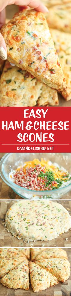 easy ham and cheese scones are the perfect appetizer for any family