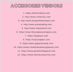 a pink poster with the words accessories vendors