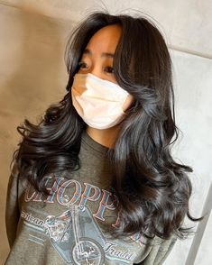 Digital Perm Waves Shaggy Hair With Curtain Bangs, Perm Waves, Digital Perm Short Hair, Big Curl Perm, Modern Perm, Loose Perm, Perm Curls, Body Wave Perm, Perm Hairstyles