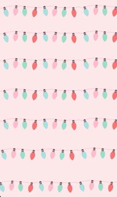 a pink wallpaper with hearts and lights on the strings in pastel colors,