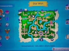 a video game screen showing a map with animals and other things on it that are in the shape of a star