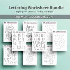 the lettering worksheet bundle includes letters and numbers