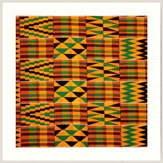 Lightly textured 100% cotton paper. Gallery quality vibrant prints with white border for easy framing. Multiple standard sizes offered. Additional sizes are available. Kente, known as nwentoma in Akan or Kete in Ewe, is an indigenous Ghanaian textile, made of interwoven cloth strips of silk and cotton. This image is a high resolution photograph of a real kente cloth, handwoven. African Quilts Patterns, Kente Cloth Patterns, Ghana Art, Graduation Suit, Cloth Patterns, African Quilts, Cloth Pattern, African Pattern Design, Kente Cloth