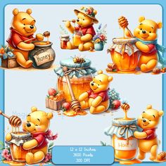 winnie the pooh honey bear digital clip art