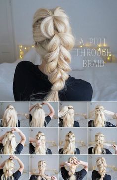 Easy Work Hairstyles, Sanggul Modern, Skirt Diy, Pull Through Braid, Braided Hairstyles Easy, Pull Through, Homecoming Hairstyles, Hair Dos