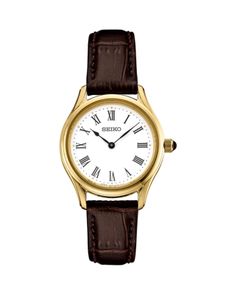 Seiko Watch Essentials Watch, 29mm Tone Face, Seiko Watch, Watches Women Leather, Seiko Watches, Analog Watch, Leather Watch, Calf Leather, Leather Women, Leather Straps