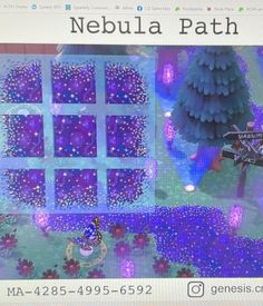 a computer screen with an image of a tree in the background and words nebula path on it