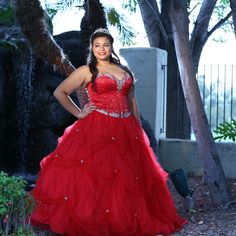 Long Red Dress With Beading, Rhinestones, And Pick-Ups. Size 18 With Corset Back So It Could Probably Fit 14-18. It Was Only Worn For A Couple Hours For Pictures And My Father Daughter Dance Before I Changed Into My Shorter Dress (Also For Sell) For The Rest Of The Night. It Looks Best When Worn With A Crinoline Underneath To Look Fuller (I Am Wearing One Under In My Photos). Red Sweet 16, My Father's Daughter, Colorful Dresses Formal, Long Formal Dress, Prom Long, Long Red Dress, Father Daughter Dance, Corset Back, I Changed