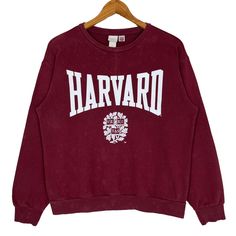 H&M Harvard University Big Logo Design Crewneck Sweatshirt Maroon Size Small * Made in : China * Size on Tag : S * Manual Measurement (inch) : Chest 22, Length 24, Shoulder 21, Sleeve 21.5. * Recommended for Size : Small (S) & (M) Medium  * Colour : Red Maroon * Condition : Good with washable stains (will be dry clean before shipping). * See photos for details. 73 Big Logo Design, Red College, Maroon Outfit, College Sweater, Maroon Sweatshirt, Maroon Shirts, University Tees, Spirit Shirts, Harvard University