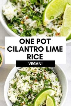 one pot cilantro lime rice in two bowls