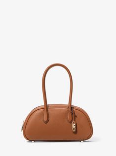 Lulu Small Pebbled Leather Satchel Elegant Pebbled Leather Shoulder Bag With Zipper Closure, Pebbled Leather Satchel With Zipper Closure, Elegant Pebbled Leather Shoulder Bag With Zipper, Womens Designer Handbags, Denim Shoulder Bags, Michael Kors Collection, Small Hands, Quilted Leather, Leather Satchel